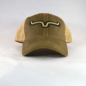 Kimes Ranch Vintage Trucker Horns Applique Charcoal Snapback Hat